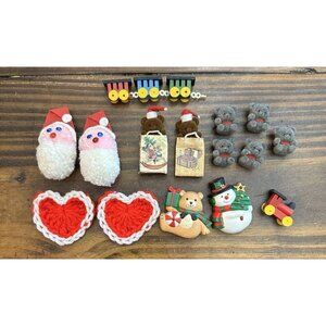 Vintage Christmas Items Handmade/ Magnets/ Figurines/ Brooch